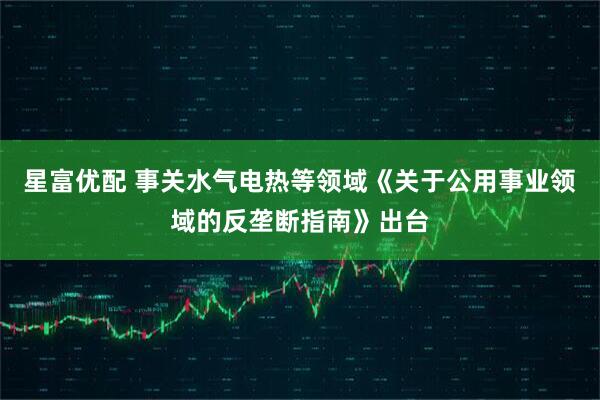 星富优配 事关水气电热等领域《关于公用事业领域的反垄断指南》出台
